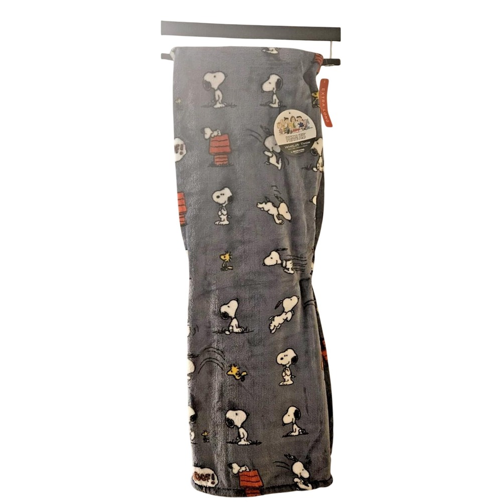Peanuts Snoopy‎ and Woodstock Bird Velvet Loft Throw Extra Long 60 x 70 NWT